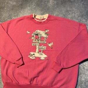 Vintage Morning Sun Grandma Graphic Sweatshirt Birds Winter Womens‎ Petite L